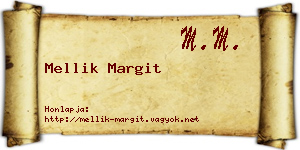 Mellik Margit névjegykártya